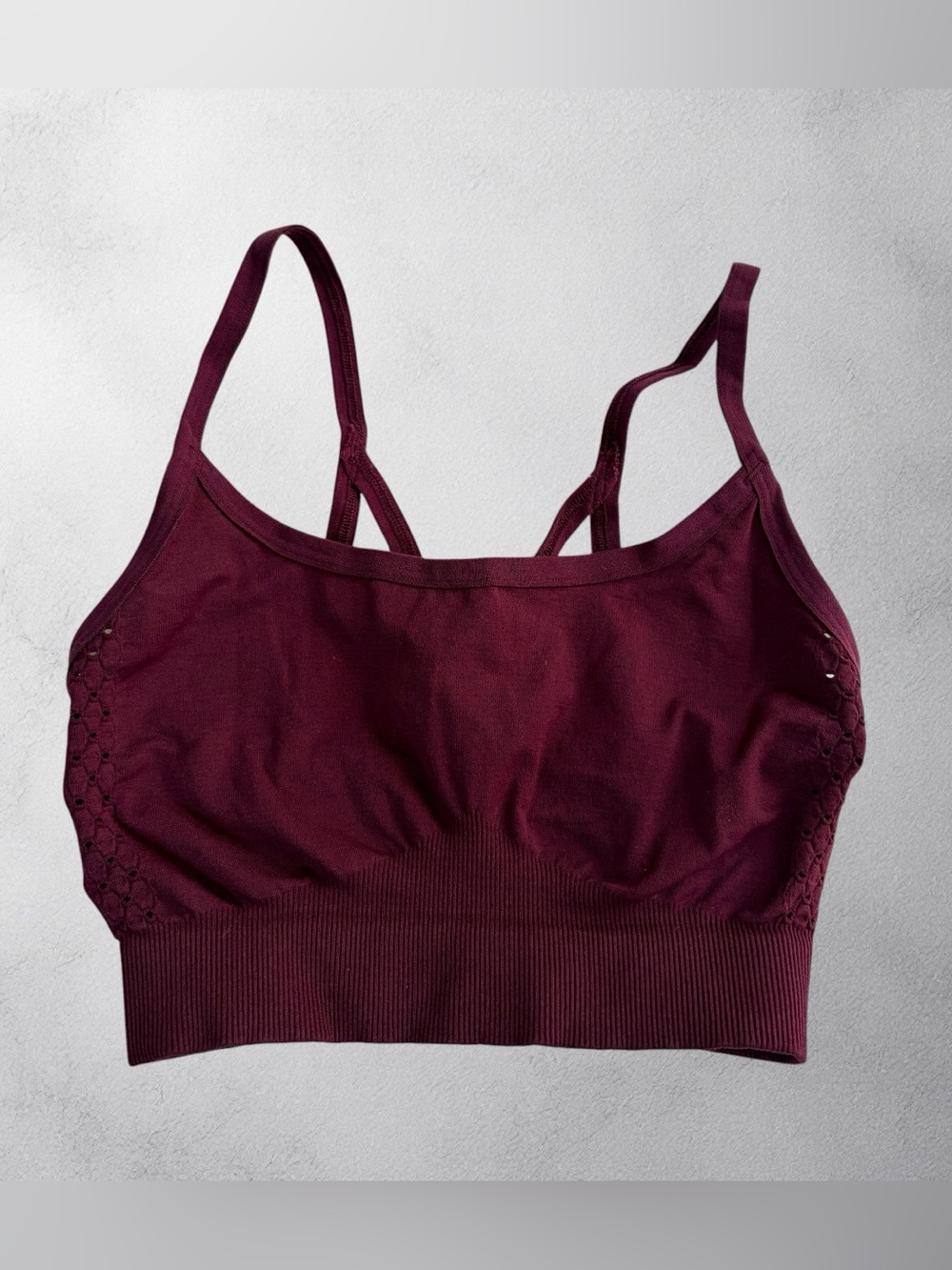 LOVE STEADY Low-Med Impact Burgundy Sports Bra Handmade in L.A. XS/S